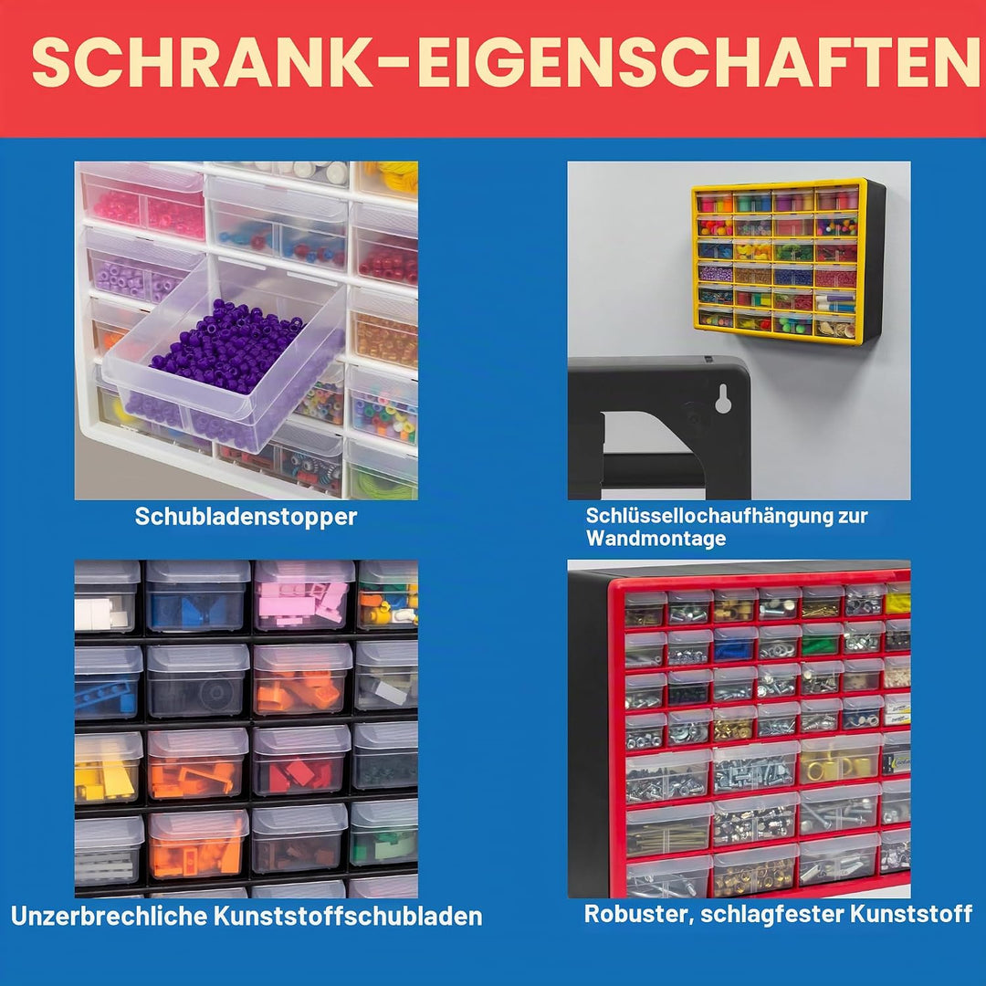 Akro-Mils 24 Schrank 10724, Kunststoffteile, Aufbewahrungs- und Bastelschrank, 50,8 cm B x 15,2 cm T