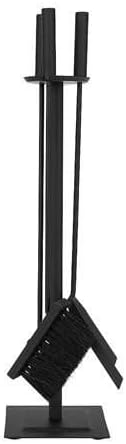 Kaminbesteck Kaminzubehör Set Kaminwerkzeug Ofenbesteck Schwarz 4-in-1-Set mit Besen, Schaufel, Eise