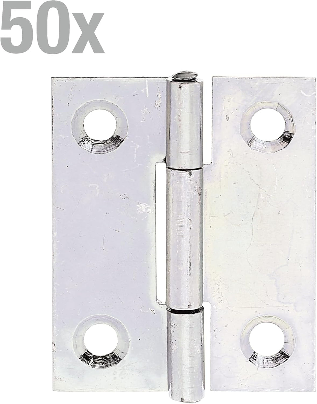 GAH-Alberts 345877 Scharnier | halbbreit | galvanisch gelb verzinkt | 41 x 33 mm | 50er Set, 41 x 33