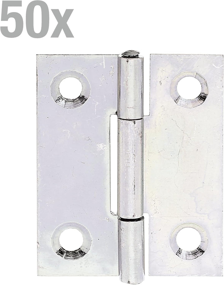 GAH-Alberts 345877 Scharnier | halbbreit | galvanisch gelb verzinkt | 41 x 33 mm | 50er Set, 41 x 33