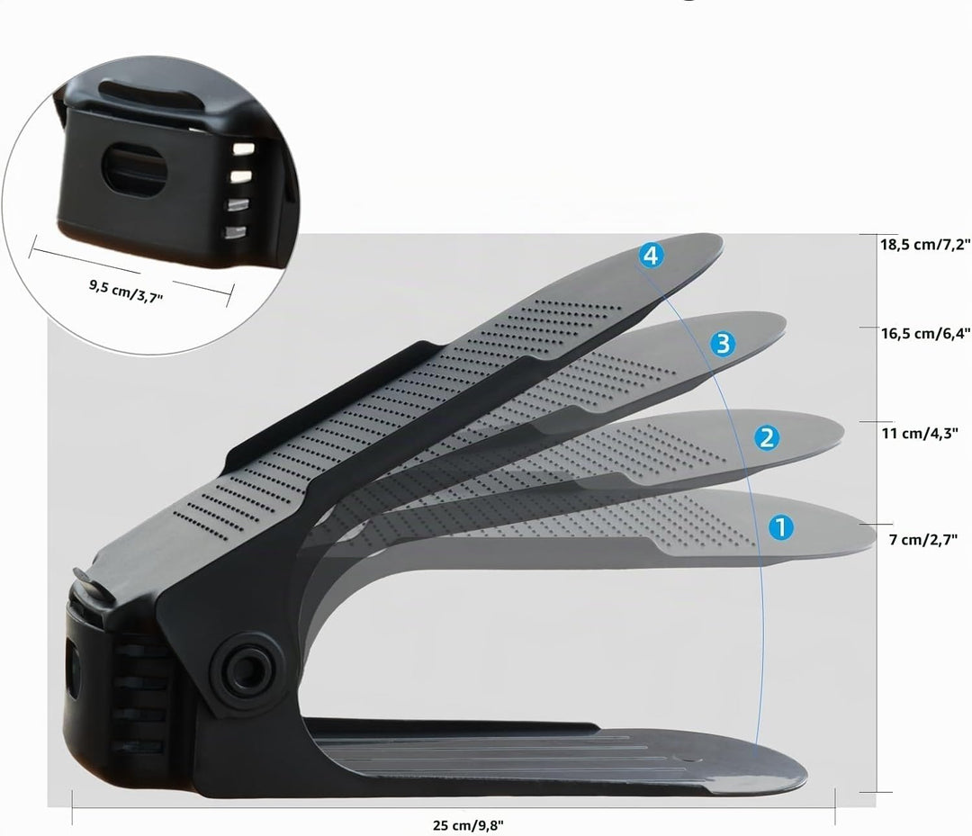 10 Stück Schuhschlitz-Organizer verstellbarer Schuhstapler, platzsparend, Doppelstock-Schuhregal, Sc