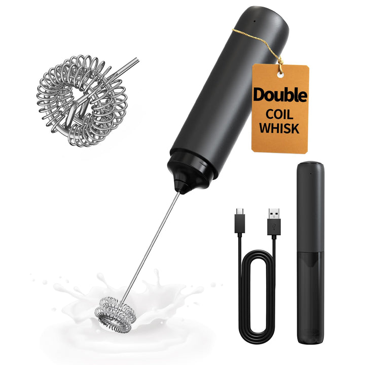 CIRCLE JOY Wiederaufladbarer Milchaufschäumer Handheld, Elektrischer Kaffee-Aufschäumer, Tragbarer H