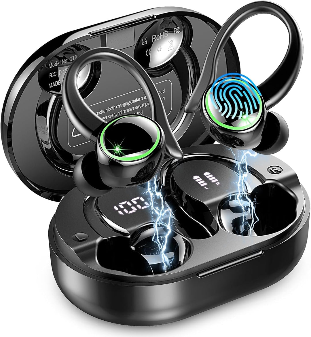 Bluetooth Kopfhörer Sport, Kopfhörer Kabellos Bluetooth 5.4 mit ENC Noise Cancelling und 4 HD Mics,