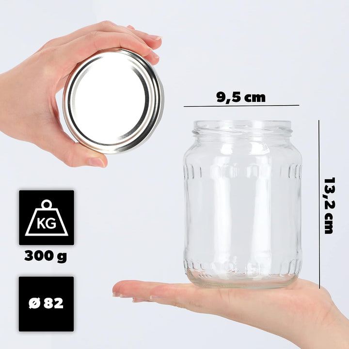 KADAX 24er Set Einmachgläser 720ml TO82 Silber, Grosse Sturzgläser mit Schraubdeckel, Einkochgläser