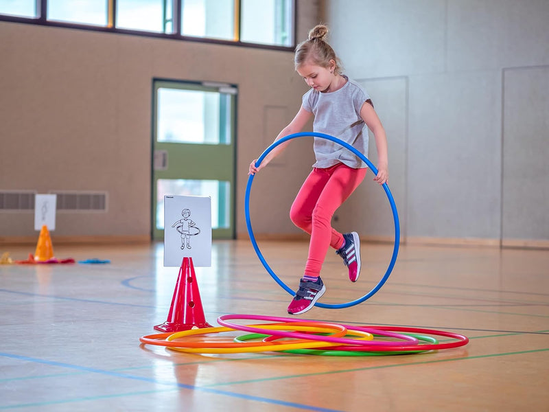 Betzold Sport - Hula-Hoop-Reifen Regenbogen-Set 6 Stück Fitness Gymnastik-Reifen Kinder Einheitsgrös