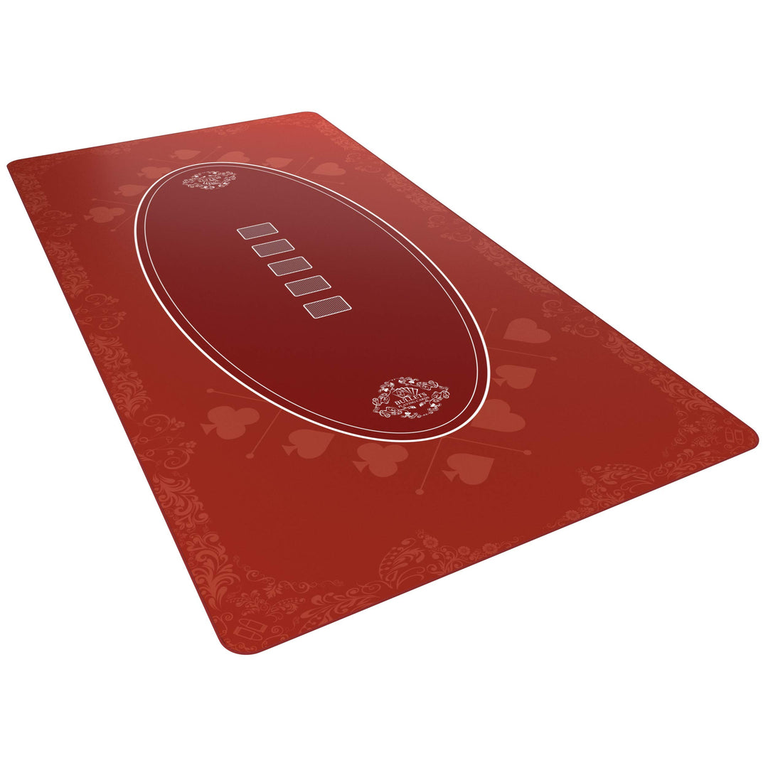 Bullets Playing Cards Designer Pokermatte rot in 200 x 100 cm für den eigenen Pokertisch - XXL Delux