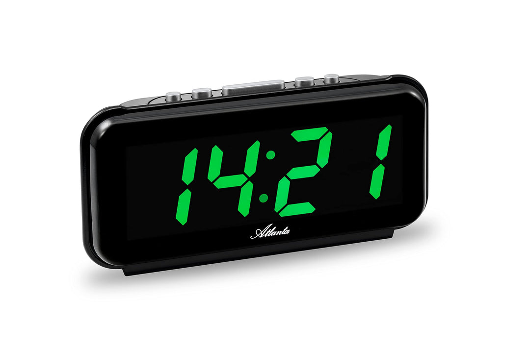 Atlanta Digitalwecker mit grosser LED Leuchtanzeige 3 Alarme Nachtdimmung Stromanschluss - 2608/6 (G