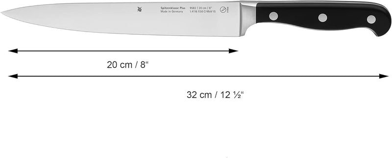 WMF Spitzenklasse Plus Fleischmesser 32,5 cm, Made in Germany, Messer geschmiedet, Performance Cut,