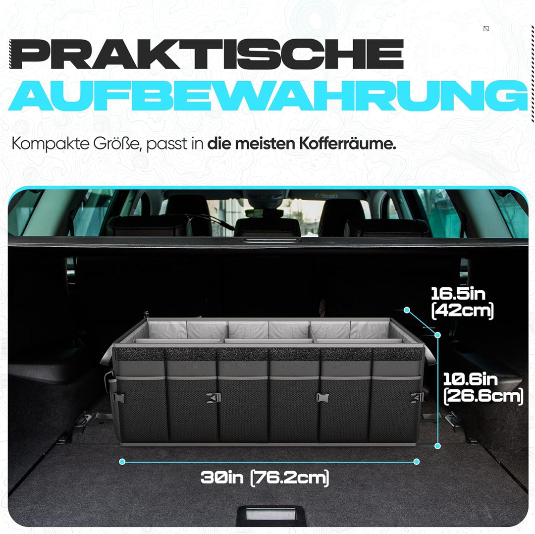 FORTEM Kofferraum Organizer, Kofferraumtasche, Zusammenklappbarer Auto Organizer Kofferraum mit Fäch