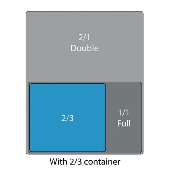 Vogue 2/3 Gastronorm-Pfanne, Edelstahl, 13 l / 150 mm tiefer Lebensmittelbehälter 150mm, 150mm