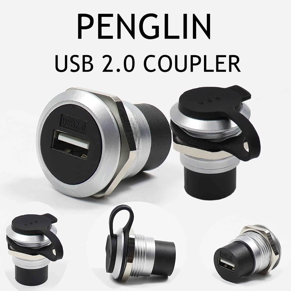 PENGLIN USB 2.0 Panel Mount Koppler 2 Stück, USB-Durchgangsanschluss, Buchse zu Buchse Bulkhead Exte