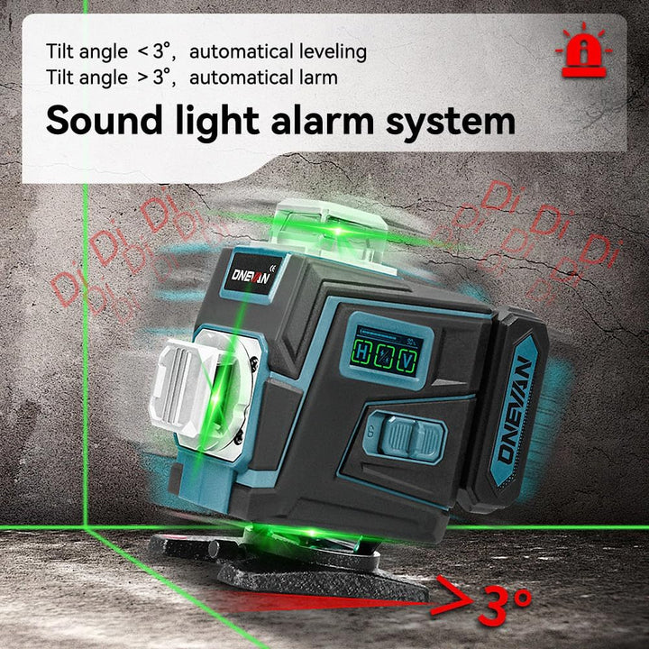 Kreuzlinienlaser mit Stativ, 4 x 360° Laser Wasserwaage, 4D 16 Laser Level, Selbstnivellierend ±3°,