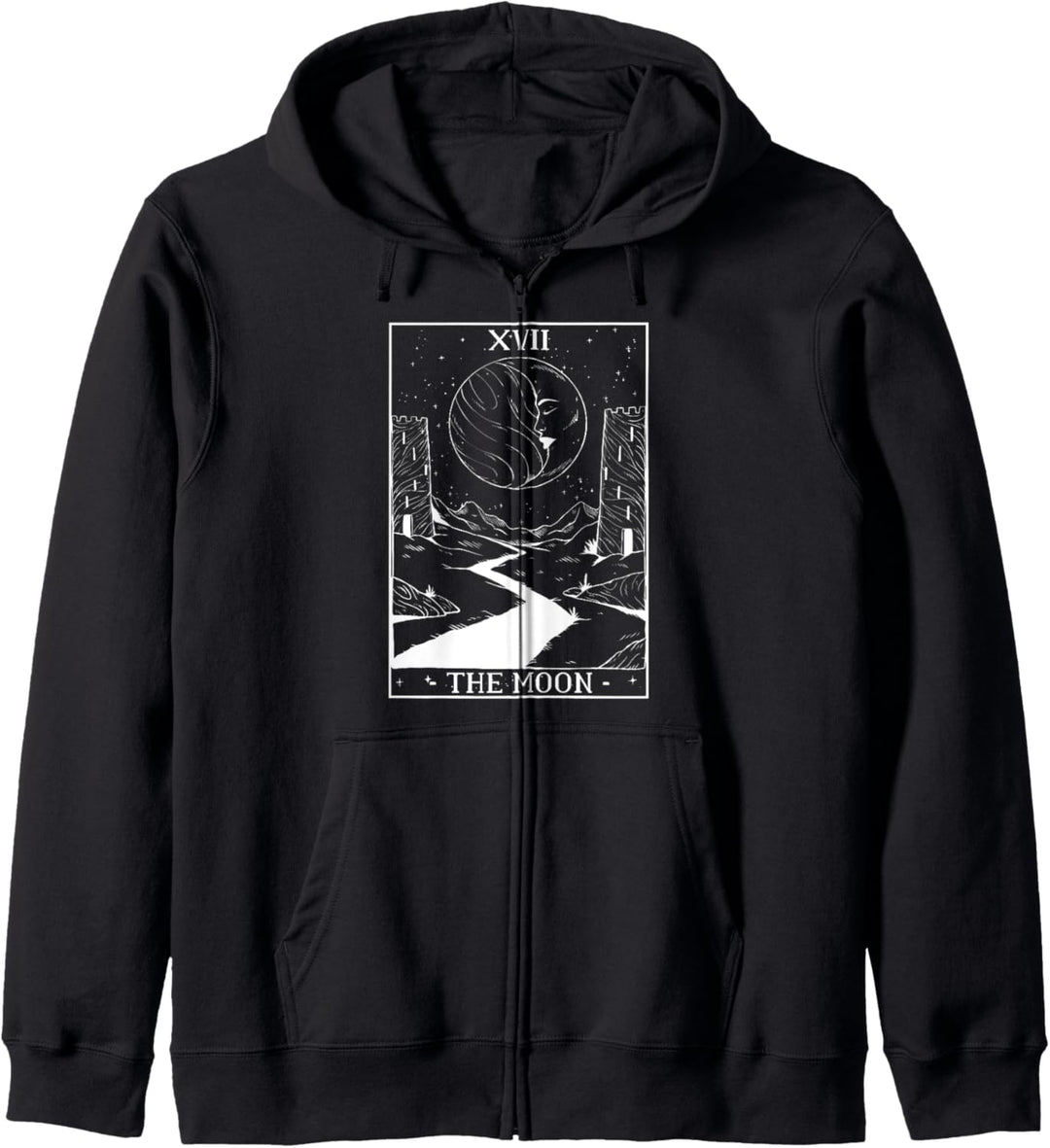 Tarot Karte Der Mond Hexe Wahrsagerin Wicca Goth Kapuzenjacke