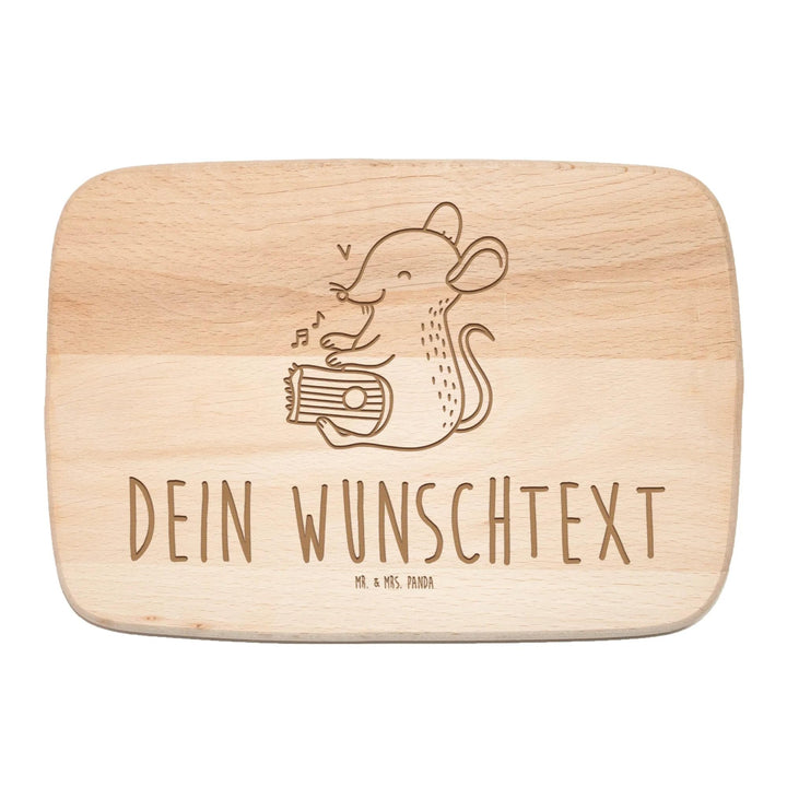 Mr. & Mrs. Panda Holzbrett Mit Gravur Maus Zither - Personalisierte Geschenke, Brotzeitbrett, Mittel
