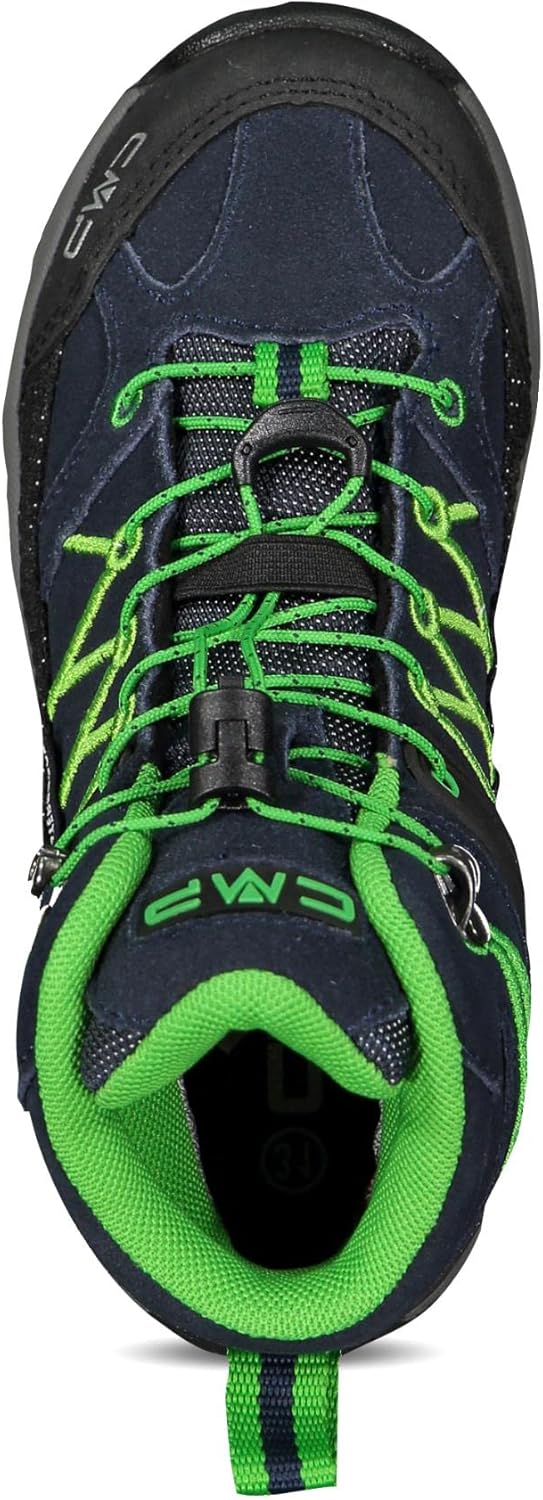 CMP Unisex Kinder Kids Rigel Mid Shoes Wp Trekking-Schuhe 28 EU Blau Grün B Blue Gecko, 28 EU Blau G