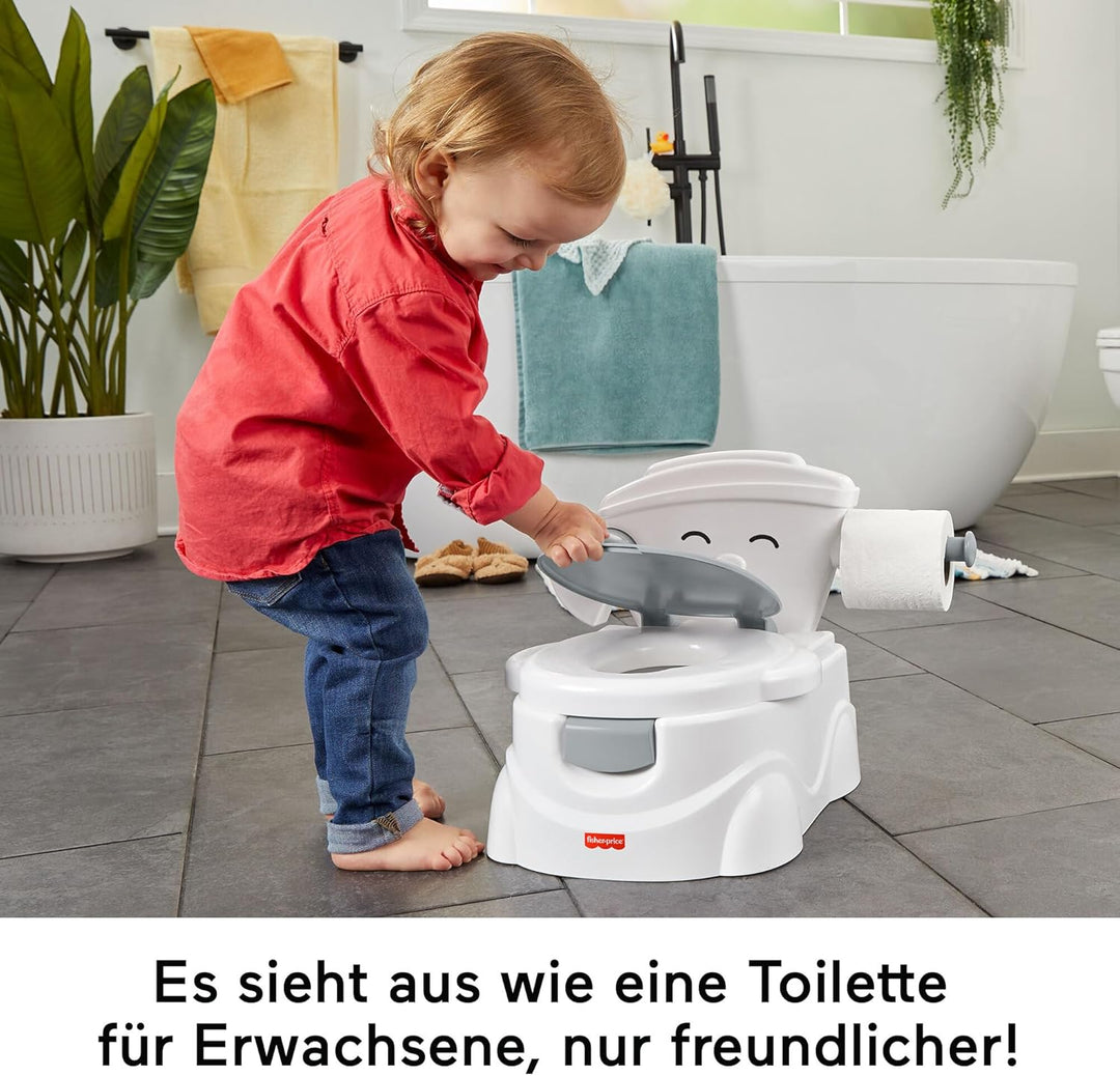 Fisher-Price Meine erste Toilette Töpfchen für Babys, deutsche Version, interaktives Trainingstöpfch