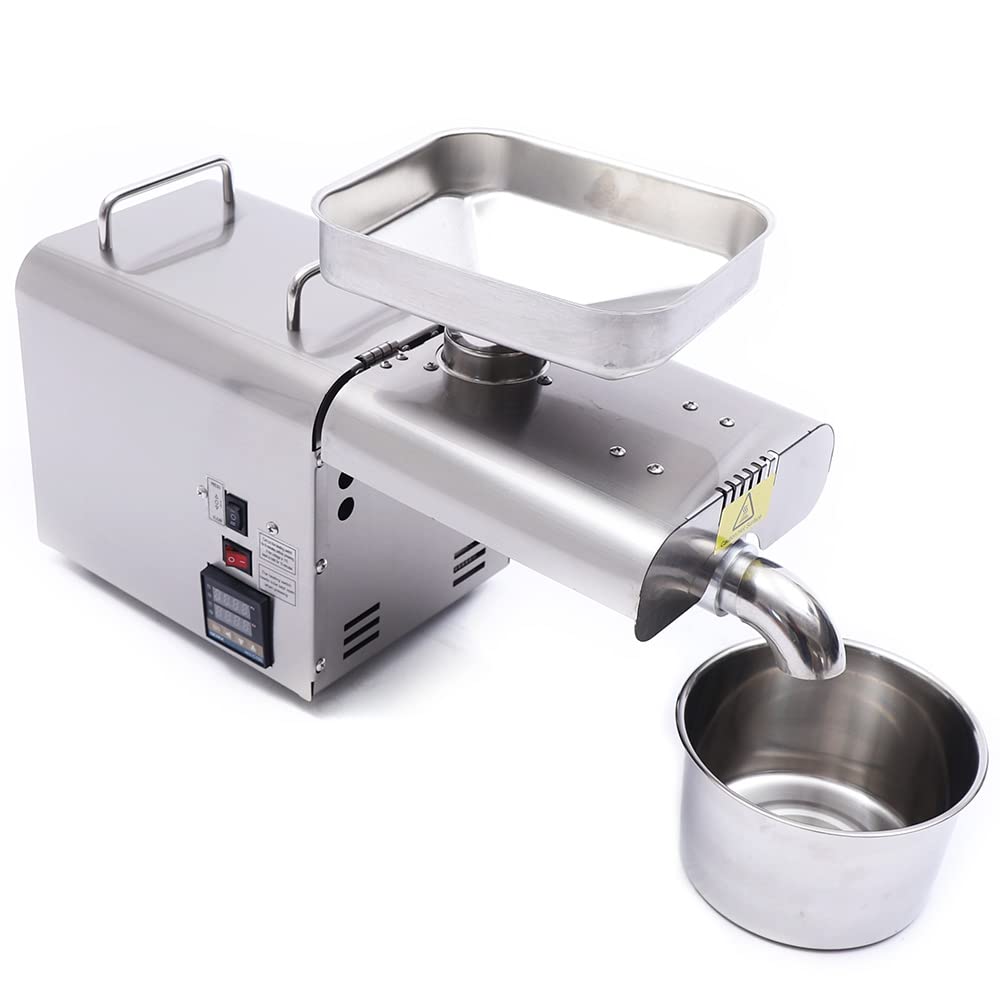 Edelstahl Ölpresse Kaltpresse für Zuhause | Automatisch, Hot &amp; Cold Pressen | für Erdnüsse, Sojabohn