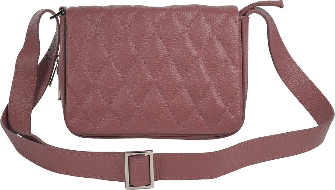 Cluty Umhängetasche Echt Leder Damen - 021375 Alt-rosa, Alt-rosa
