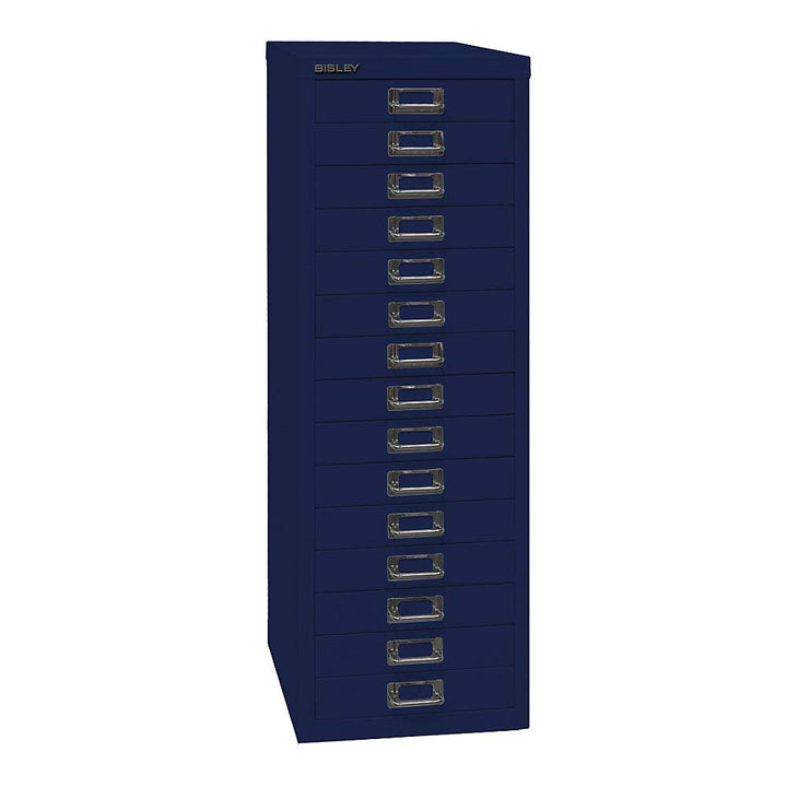 BISLEY MultiDrawer, 39er Serie, DIN A4, 15 Schubladen, Metall, 639 Oxfordblau, 38 x 27.9 x 86 cm