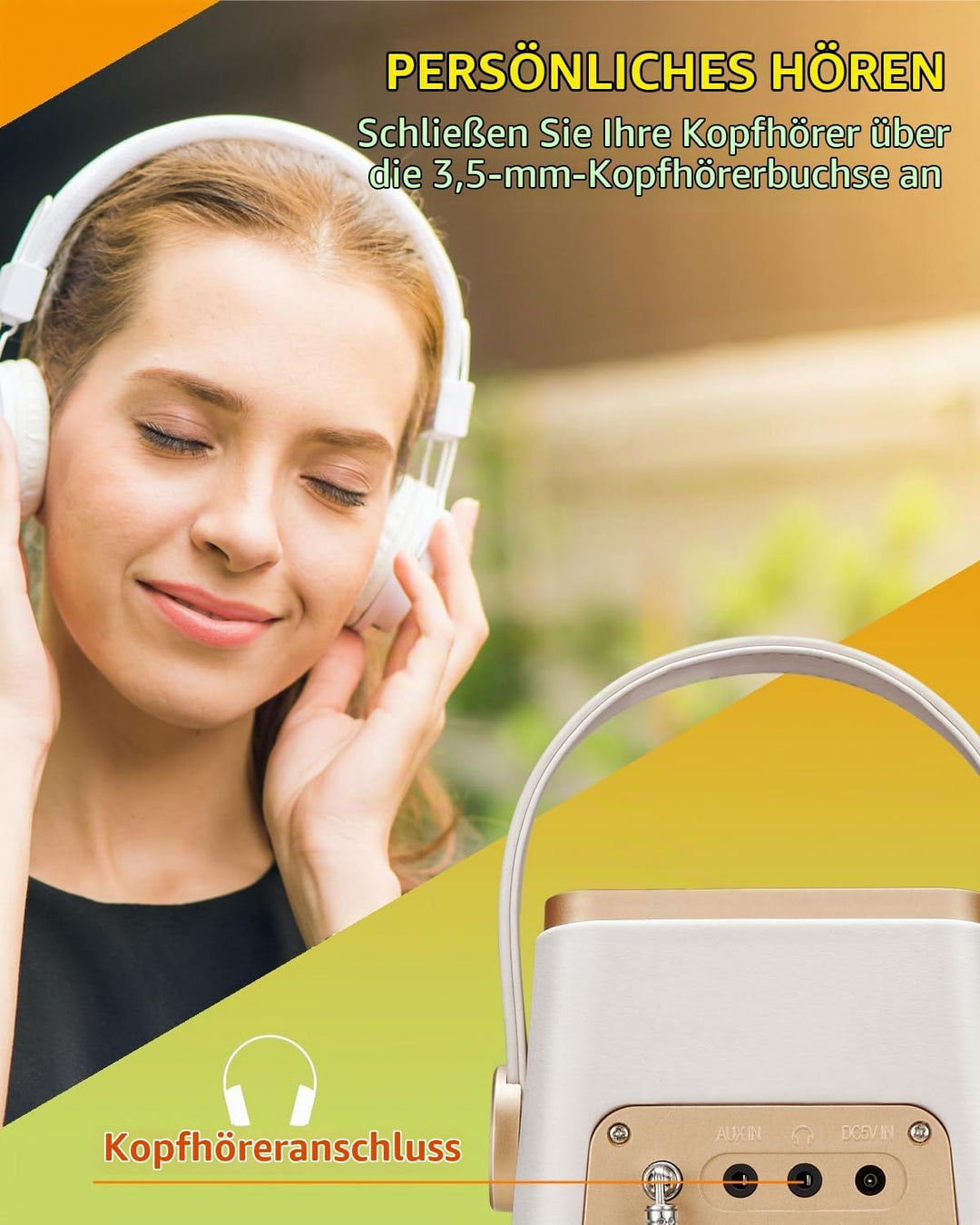 Mini DAB+ DAB Digitalradio und UKW Radio mit Bluetooth Lautsprecher, Radiowecker, und Leder Verkleid