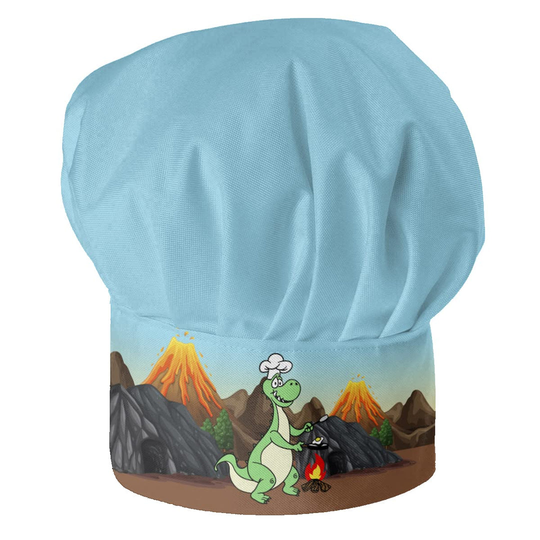 Kochmütze Für Kinder Jungen und Mädchen Bunte Kochhaube mit Klettverschluss Motif [099] Dino, Dino