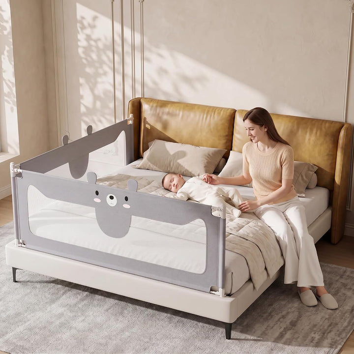YRHome 180cm Rausfallschutz Bett Baby Bettgitter Schutzgeländer, Höhenverstellbar Babybettgitter Kin