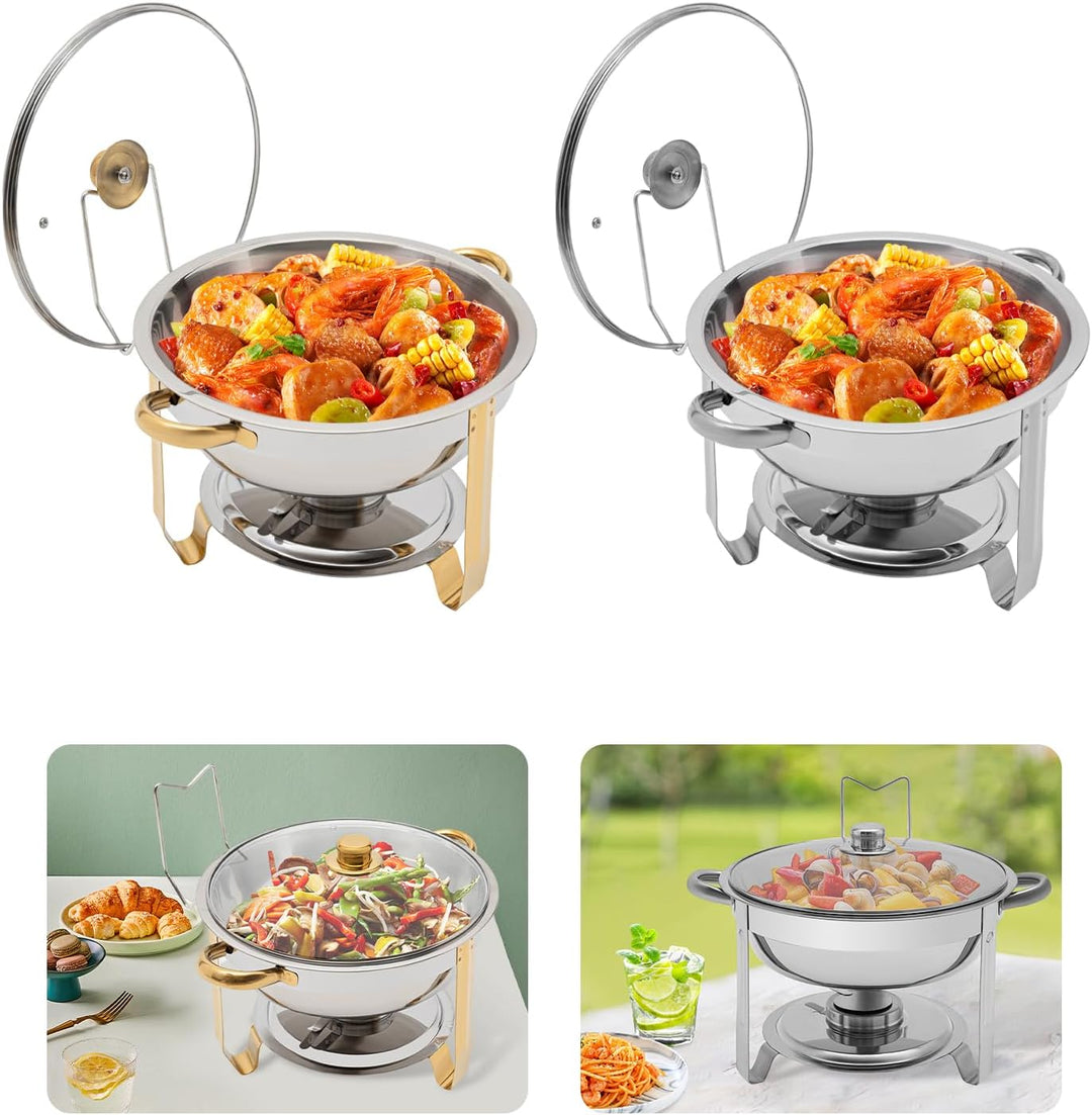 5L Chafing Dish Buffet Set, Edelstahl Chafing Dish Warmhaltebehälter, Chafers und Buffet-Wärmer-Sets