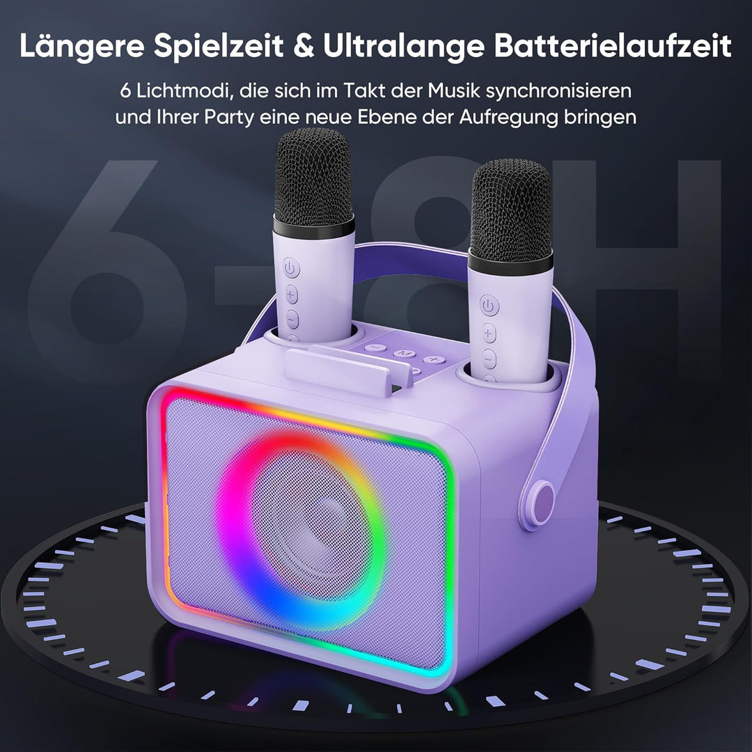 [2026] Karaoke Maschine 2 Mikrofonen: Wowstar Karaoke Anlage mit 2 Karaoke Mikrofonen - Tragbare Blu