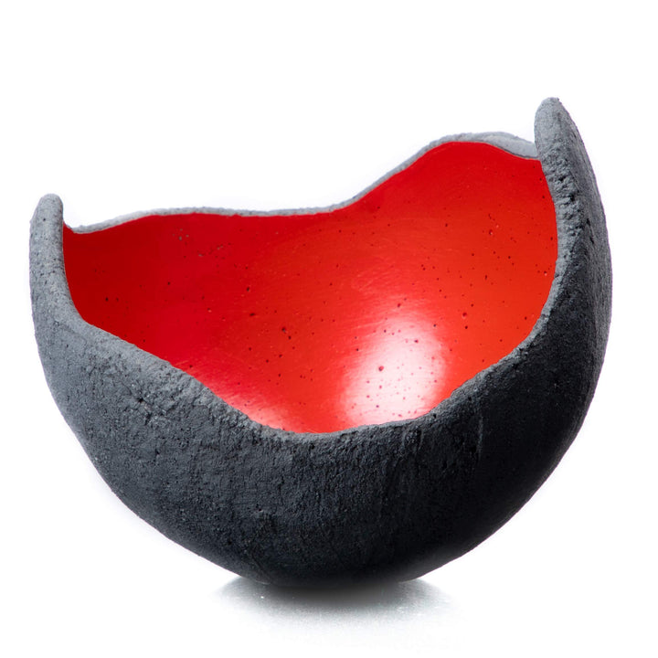 Lichtschale rot - M (20cm) - Beton schwarz - grau - Unikat handmade - Geburtstagsgeschenk - Einzigar