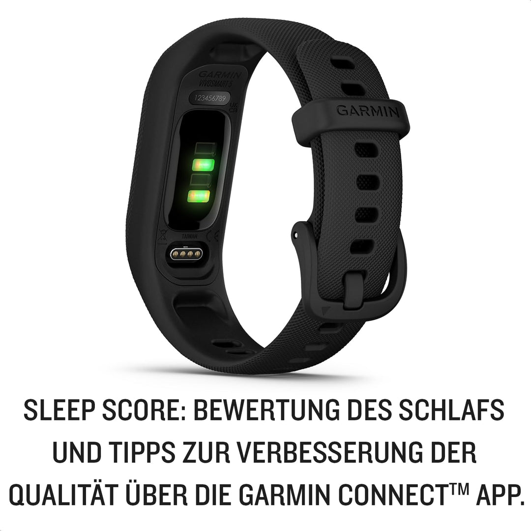 Garmin vívosmart 5 – Fitness-Tracker mit extragrossem OLED-Touchdisplay, Gesundheitsfunktion wie Sch