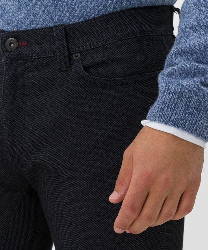 BRAX Herren Jeans Hose Cadiz C Wolloptik Twillstretch Darkblue Kariert 30W / 34L Blau (Ozean 23), 30
