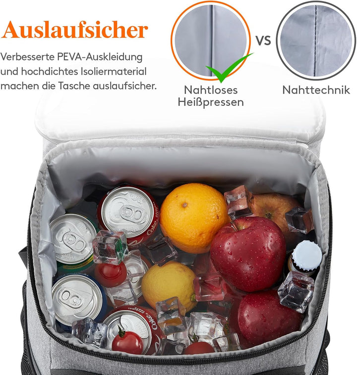 Lifewit 22L Kühlrucksack Auslaufsichere Kühltasche Rucksack wasserdichte Picknickrucksack Isolierte