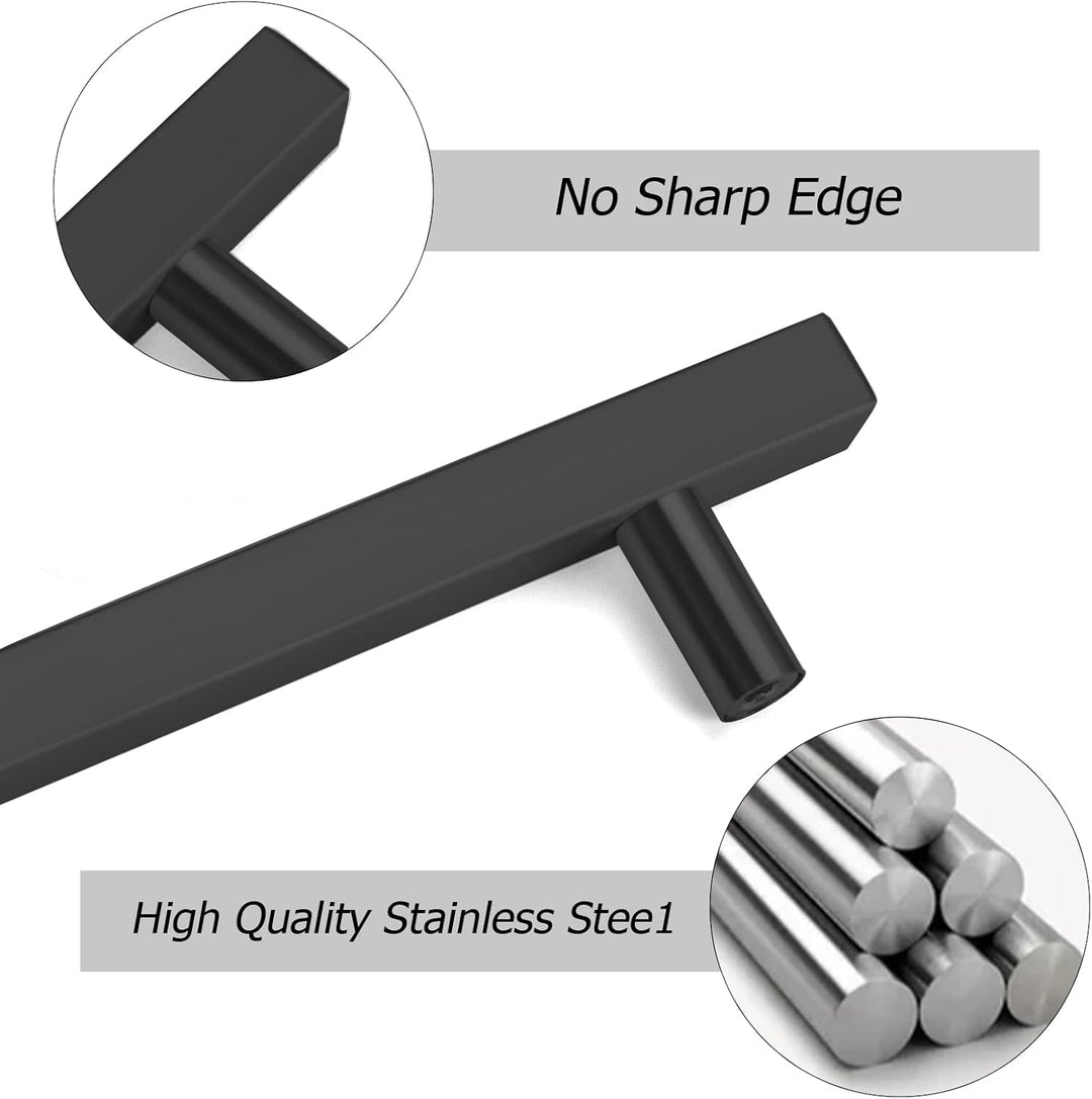 LONTAN 15 Stück Griffe für Küchenschränke Schwarz Schrankgriffe Schwarz 128mm lochabstand Küchengrif