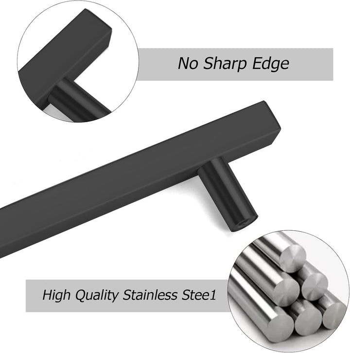 LONTAN 15 Stück Griffe für Küchenschränke Schwarz Schrankgriffe Schwarz 128mm lochabstand Küchengrif