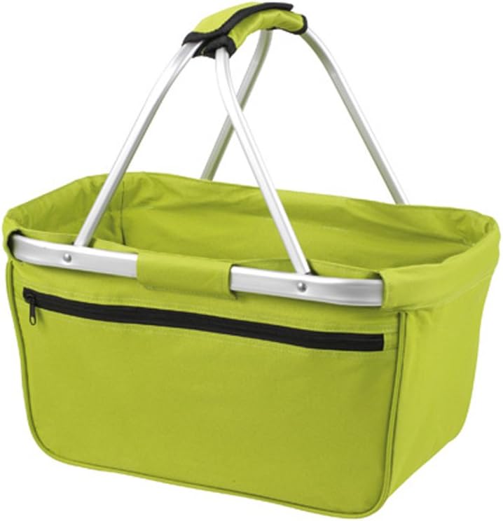 Shopper Einkaufskorb faltbar mit Aluminiumgestänge in Hellgrün, Hellgrün
