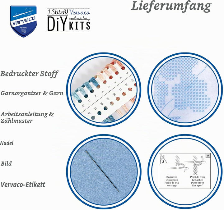 Vervaco Stickpackung/Läufer im vorgedruckten/vorgezeichneten Kreuzstich, Lavendel