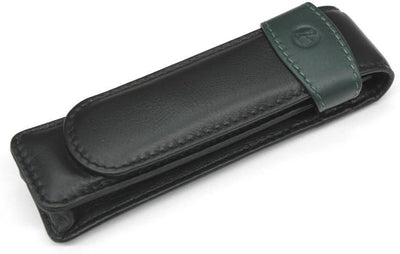 Pelikan 923722 Schreibgeräte-Etui Leder TG 22 Stiftablagen, 1 Stück TG22 Schwarz-grün, TG22 Schwarz-