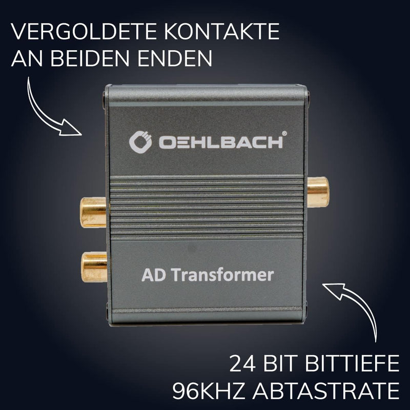 OEHLBACH AD Transformer - Stereo Audio Signalwandler Analog zu Digital Konverter (RCA Cinch auf Koax