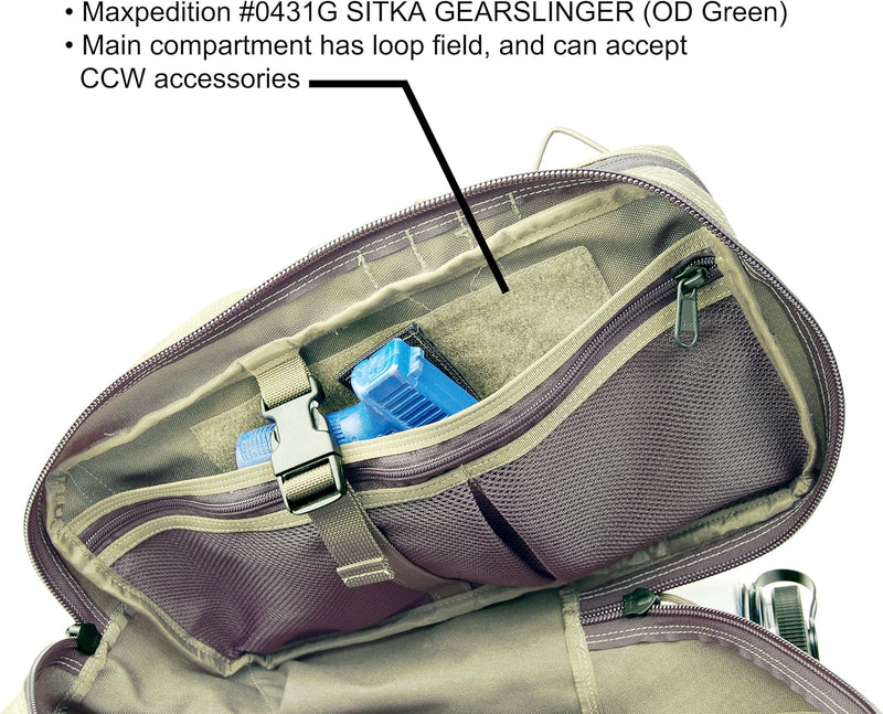 Maxpedition Gearslinger Sitka, 10 liters Khaki-foliage, Khaki-foliage