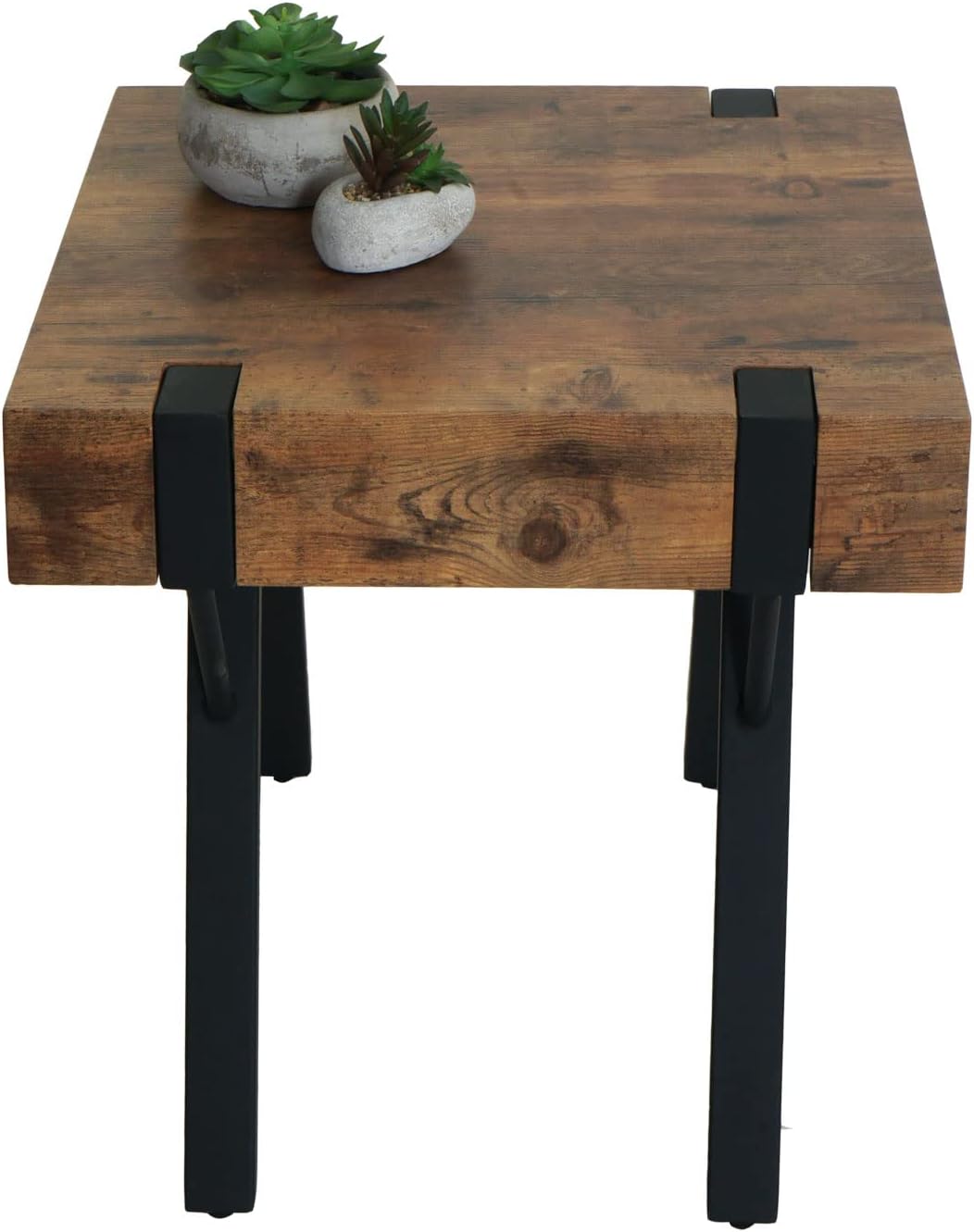 Beistelltisch HWC-L54, Kaffeetisch Nachttisch Loungetisch Couchtisch, Metall MDF 50x50x50cm - dunkle
