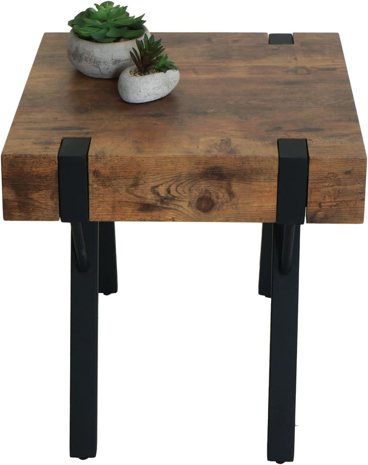 Beistelltisch HWC-L54, Kaffeetisch Nachttisch Loungetisch Couchtisch, Metall MDF 50x50x50cm - dunkle