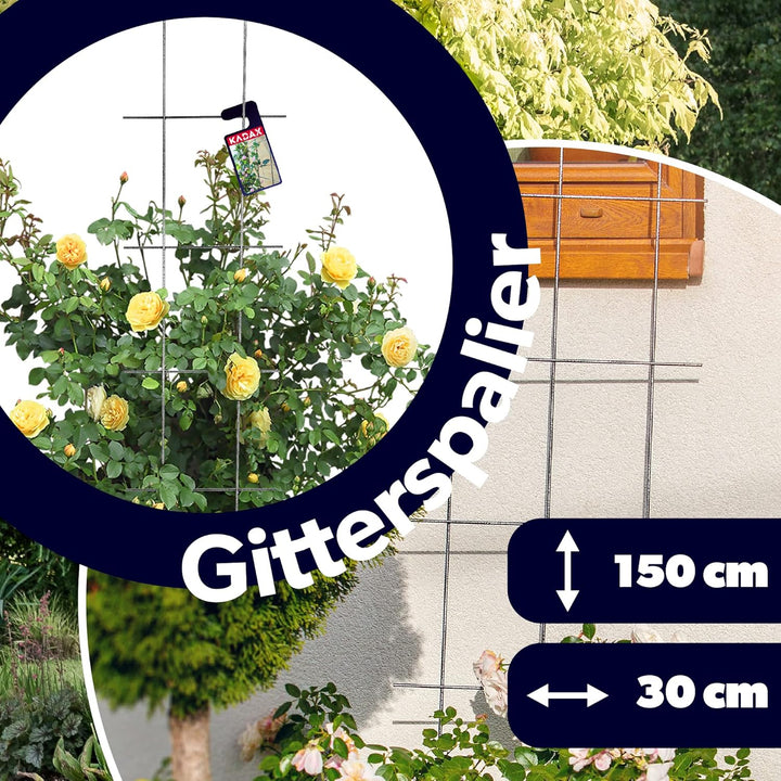 KADAX Rankgitter, Gitterspalier für Garten, Pflanzen, Balkon, Terrasse, Metall Spalier, Rankhilfe, K