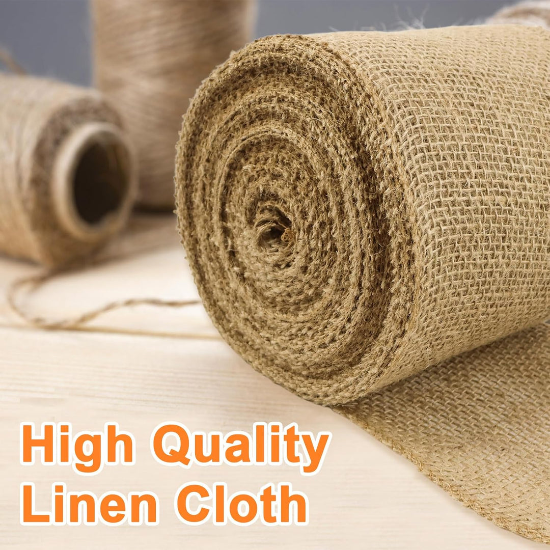 FSWWSF Jute-Wickelstreifen 15cm x 20m Juteband Sackleinen Band für Pflanzen Frostschutz und Feuchtig