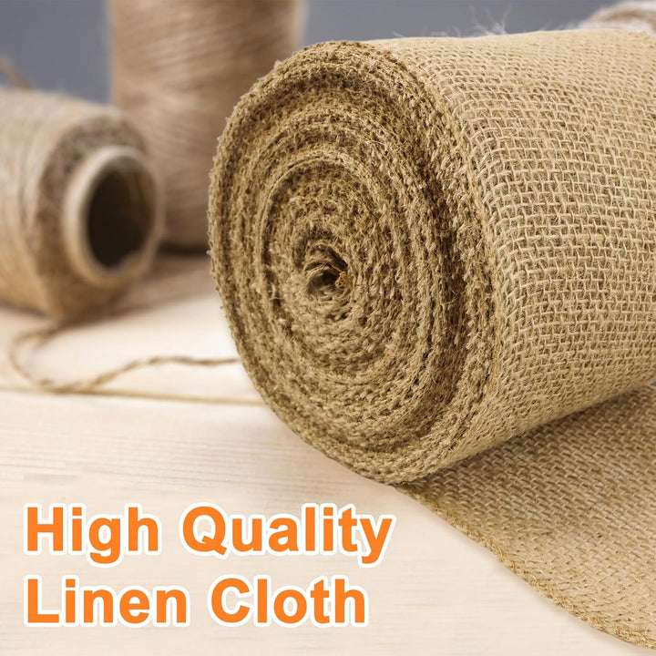 FSWWSF Jute-Wickelstreifen 15cm x 20m Juteband Sackleinen Band für Pflanzen Frostschutz und Feuchtig