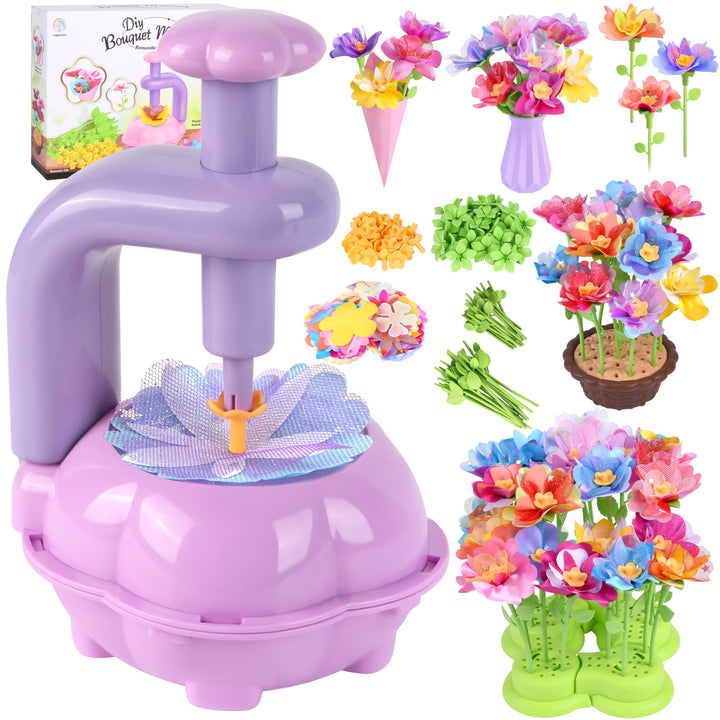 Charmofun DIY Blumen Bastelset Kinder, Basteln Mädchen 3 4 5 6 7 Jahre, Blumen Basteln Spielzeug mit