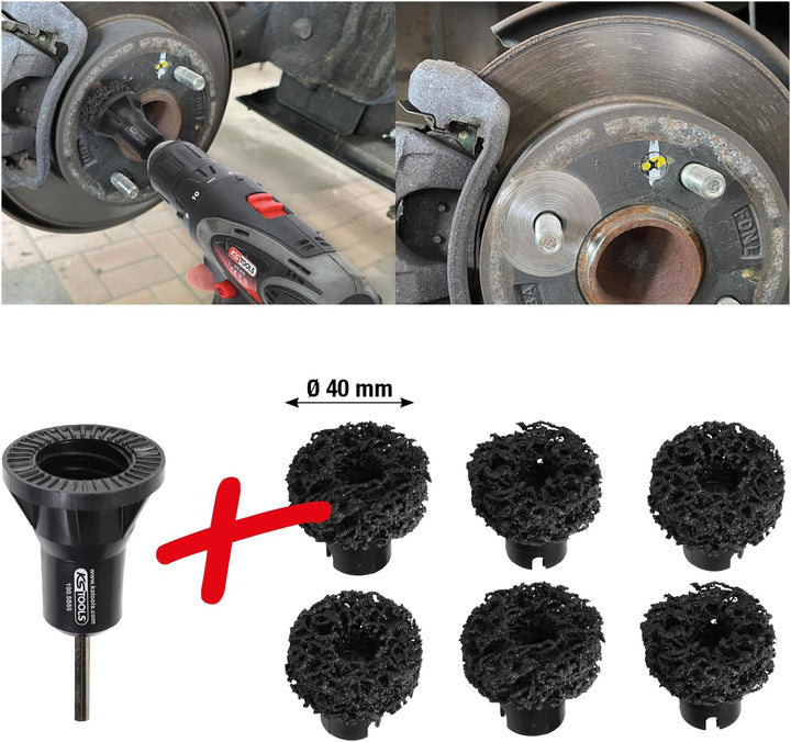 KS Tools 100.5085 Stehbolzen-Radnabenschleifer-Satz, Ø 40 mm, 7-TLG