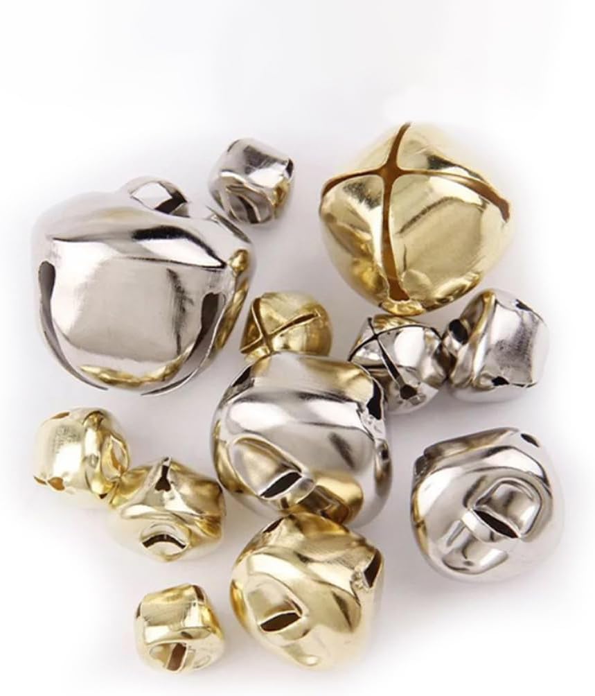 100 Stück Metall Dekorative Glöckchen, Glöckchen zum Basteln, Kleine Glöckchen mit Öse, Kreuzglocke