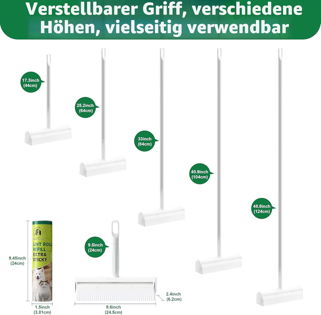 9,5'' grosser Fusselroller für Tierhaare mit 6 ausziehbaren Griffen und staubdichter Abdeckung * 5 N