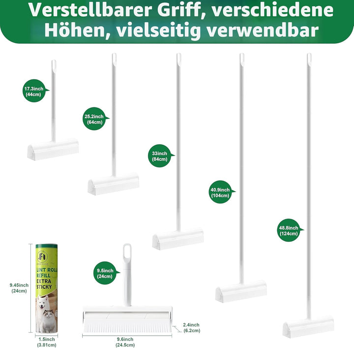 9,5'' grosser Fusselroller für Tierhaare mit 6 ausziehbaren Griffen und staubdichter Abdeckung * 5 N