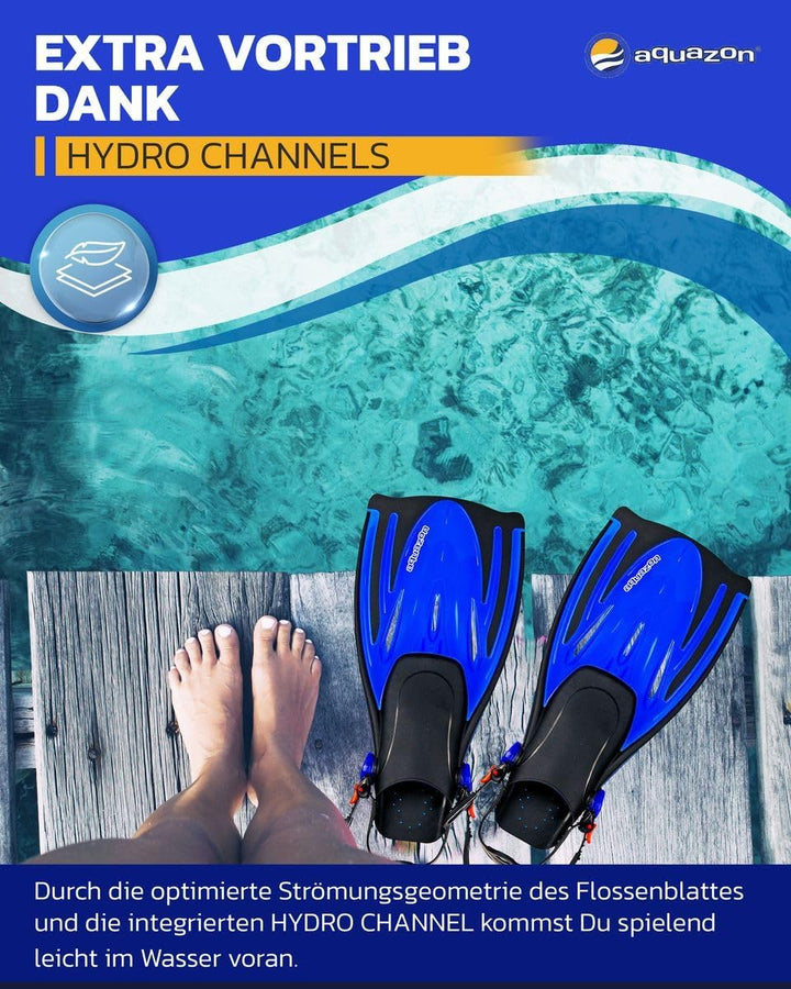 AQUAZON Alicante Verstellbare Flossen, Schnorchelflossen, Taucherflossen, Schwimmflossen für Kinder